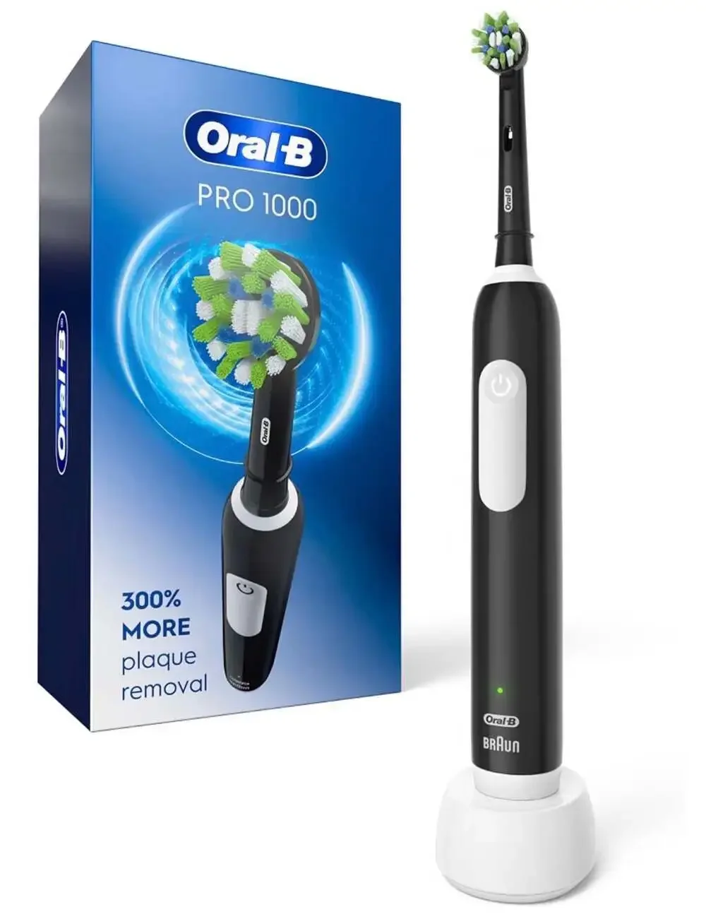 Oral-B Pro 1000 Electric Toothbrush with Brush Head, Rechargeable Black